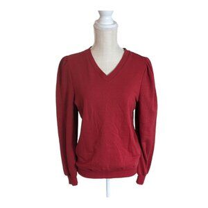 Knox Rose Red V Neck Pullover Sweatshirt Top Women's